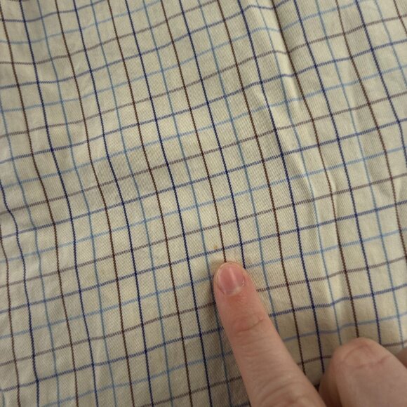 Faconnable Button Up Shirt Men Long Sleeve Yellow Check Pocket USA Made 16 XL - Picture 15 of 16